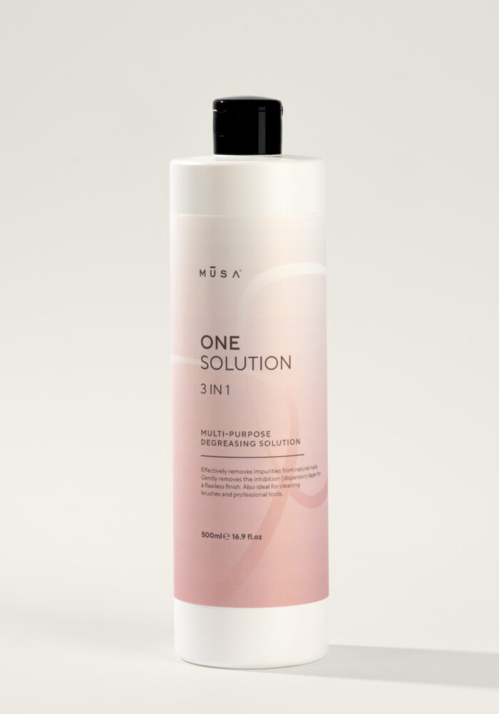 One Solution 3 in 1 почистващ разтвор за нокти – професионален cleanser с изопропилов алкохол за почистване на нокътната плочка, премахване на лепкав слой след гел лак и дезинфекция на ръце, 100 ml / 500 ml