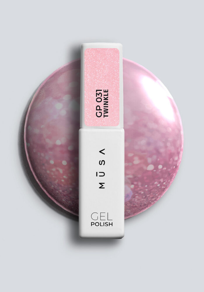 MUSA Nails Gel Polish GP031 Twinkle – candy pink гел лак с microglitter ефект, 7 мл