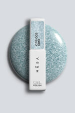 Син microglitter гел лак Musa Nails Shine GPS005 с фин блестящ ефект за дълготраен професионален маникюр.
