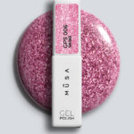 Розов microglitter гел лак Musa Nails Shine GPS005 с фин блестящ ефект за дълготраен професионален маникюр.